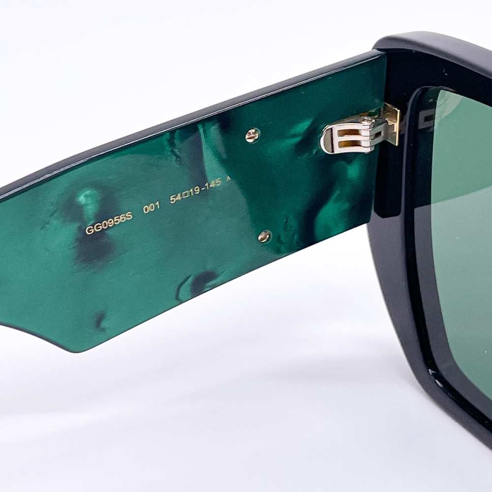 NEW GUCCI GG0956S 001 BLACK GREEN WOMEN’S GUCCI SUNGLASSES NEW COLLECTION - Picture 10 of 13